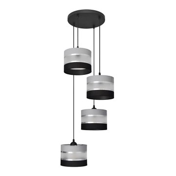 Chandelier on a string HELEN 4xE27/15W/230V black/grey/silver