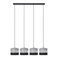Chandelier on a string HELEN 4xE27/15W/230V black/grey/silver