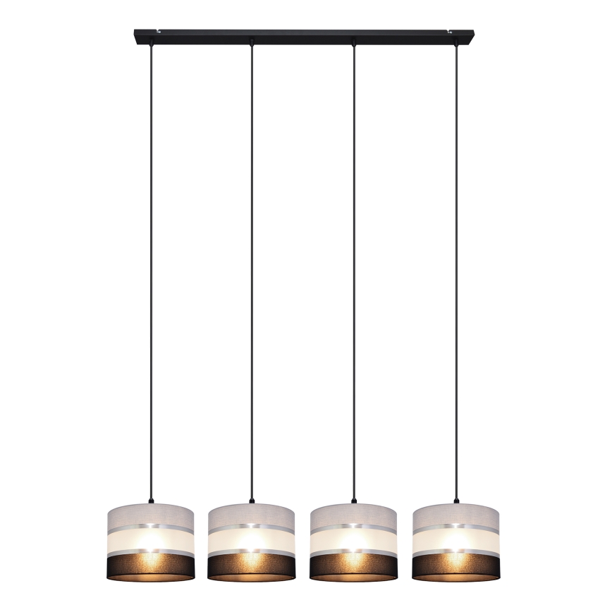 Chandelier on a string HELEN 4xE27/15W/230V black/grey/silver