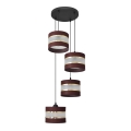 Chandelier on a string HELEN 4xE27/15W/230V brown/black/golden