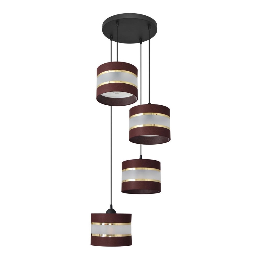 Chandelier on a string HELEN 4xE27/15W/230V brown/black/golden