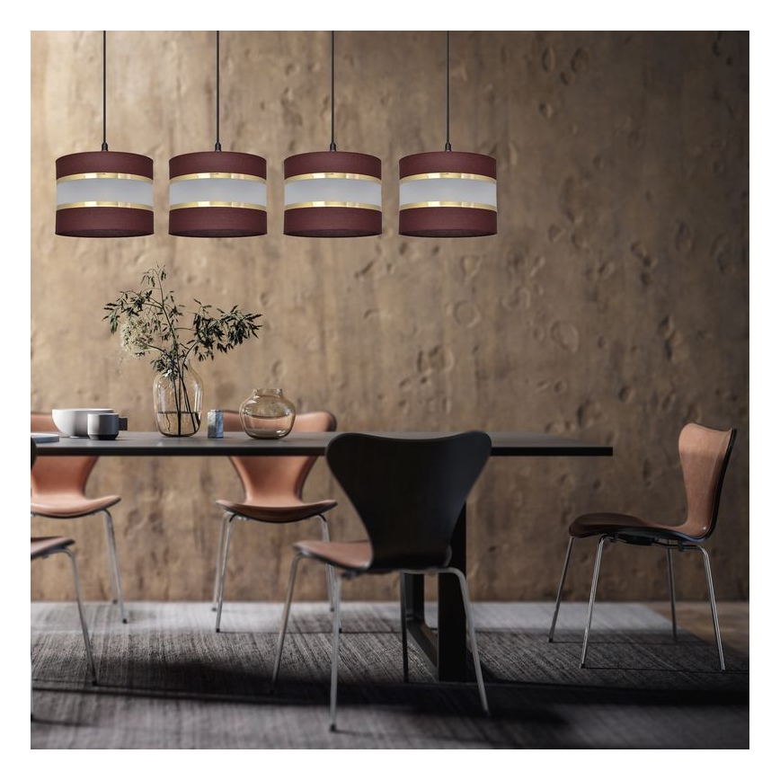 Chandelier on a string HELEN 4xE27/15W/230V brown/black/golden