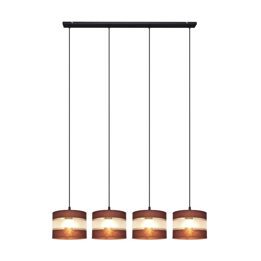 Chandelier on a string HELEN 4xE27/15W/230V brown/black/golden