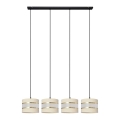 Chandelier on a string HELEN 4xE27/15W/230V cream/black/golden