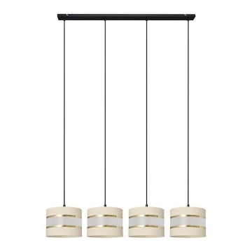 Chandelier on a string HELEN 4xE27/15W/230V cream/black/golden