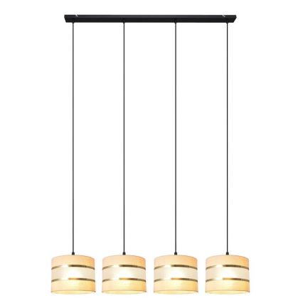 Chandelier on a string HELEN 4xE27/15W/230V cream/black/golden