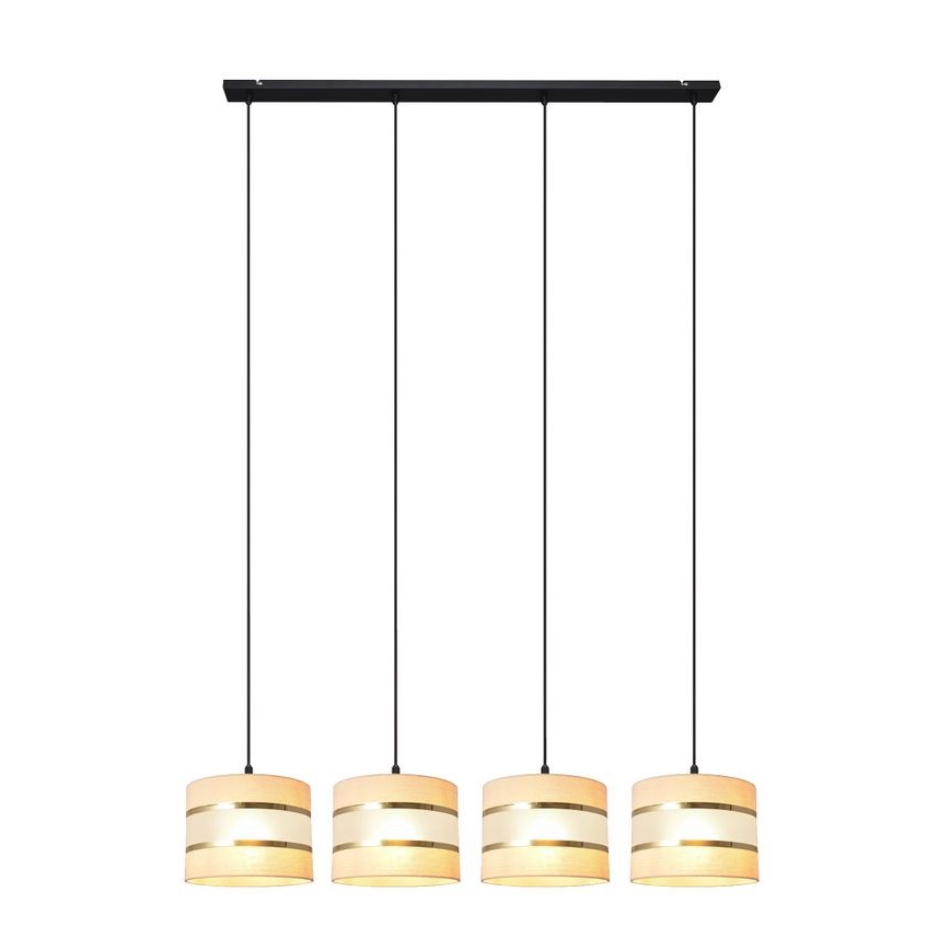 Chandelier on a string HELEN 4xE27/15W/230V cream/black/golden