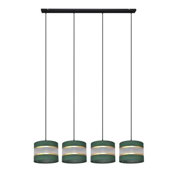 Chandelier on a string HELEN 4xE27/15W/230V green/gold