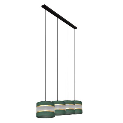 Chandelier on a string HELEN 4xE27/15W/230V green/gold