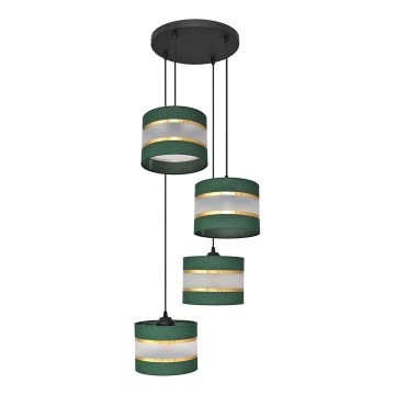Chandelier on a string HELEN 4xE27/15W/230V green/gold