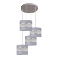 Chandelier on a string HELEN 4xE27/15W/230V grey/silver