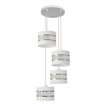 Chandelier on a string HELEN 4xE27/15W/230V white/golden