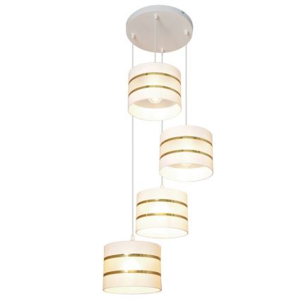 Chandelier on a string HELEN 4xE27/15W/230V white/golden