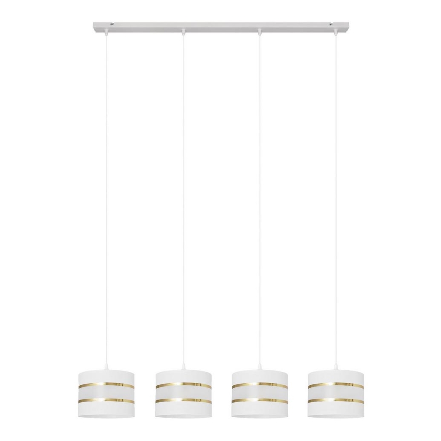 Chandelier on a string HELEN 4xE27/15W/230V white/golden