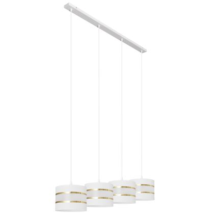 Chandelier on a string HELEN 4xE27/15W/230V white/golden