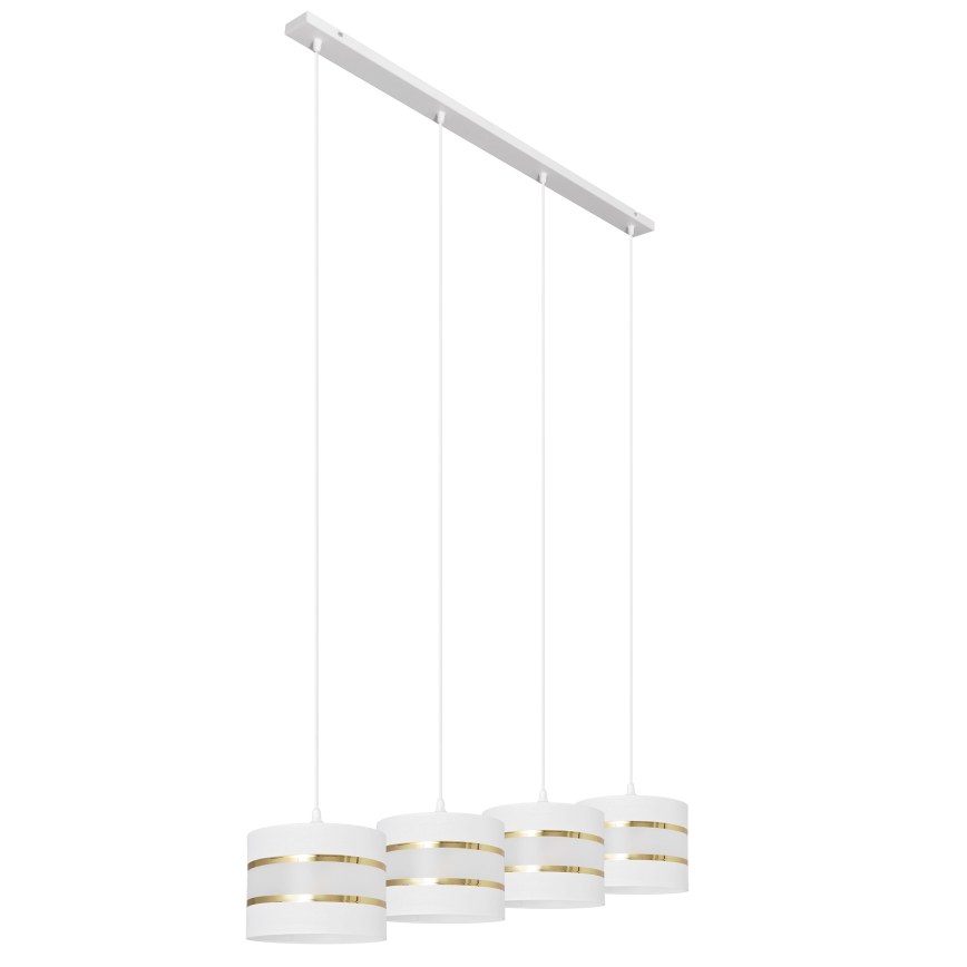 Chandelier on a string HELEN 4xE27/15W/230V white/golden