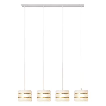 Chandelier on a string HELEN 4xE27/15W/230V white/golden