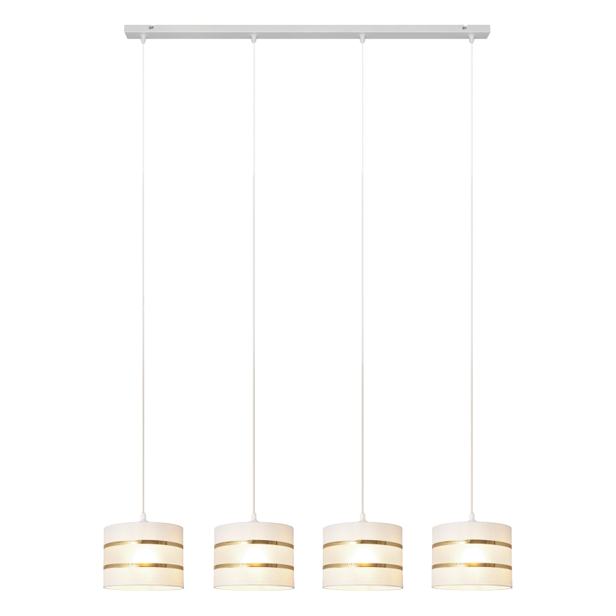 Chandelier on a string HELEN 4xE27/15W/230V white/golden