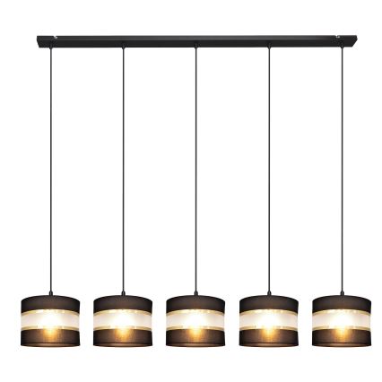 Chandelier on a string HELEN 5xE27/15W/230V black/golden