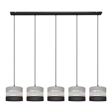 Chandelier on a string HELEN 5xE27/15W/230V black/grey/golden