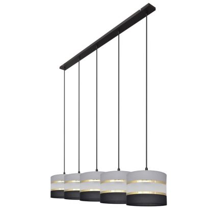Chandelier on a string HELEN 5xE27/15W/230V black/grey/golden