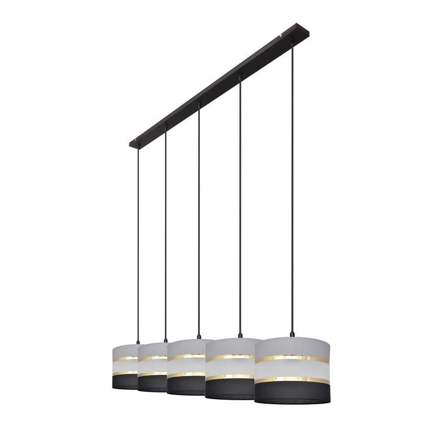 Chandelier on a string HELEN 5xE27/15W/230V black/grey/golden
