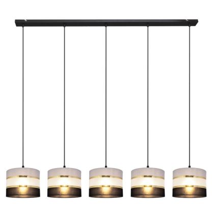 Chandelier on a string HELEN 5xE27/15W/230V black/grey/golden