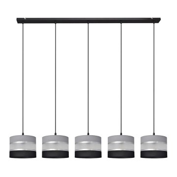 Chandelier on a string HELEN 5xE27/15W/230V black/grey/silver