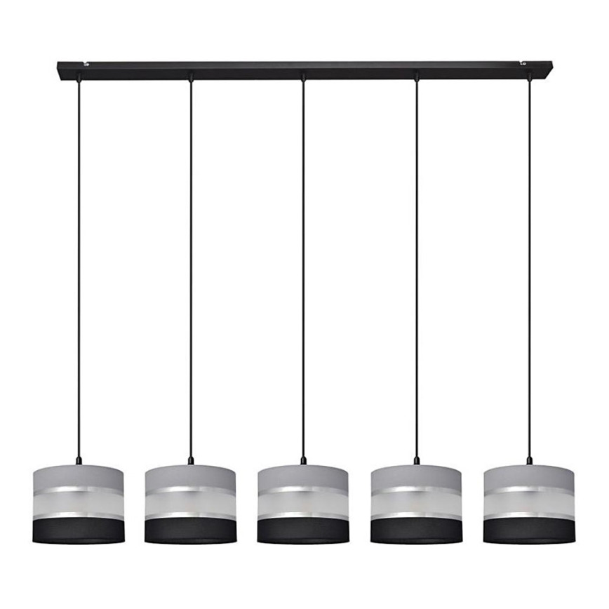 Chandelier on a string HELEN 5xE27/15W/230V black/grey/silver