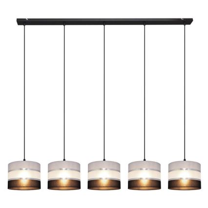 Chandelier on a string HELEN 5xE27/15W/230V black/grey/silver