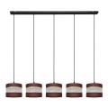 Chandelier on a string HELEN 5xE27/15W/230V brown/black/golden
