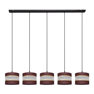 Chandelier on a string HELEN 5xE27/15W/230V brown/black/golden