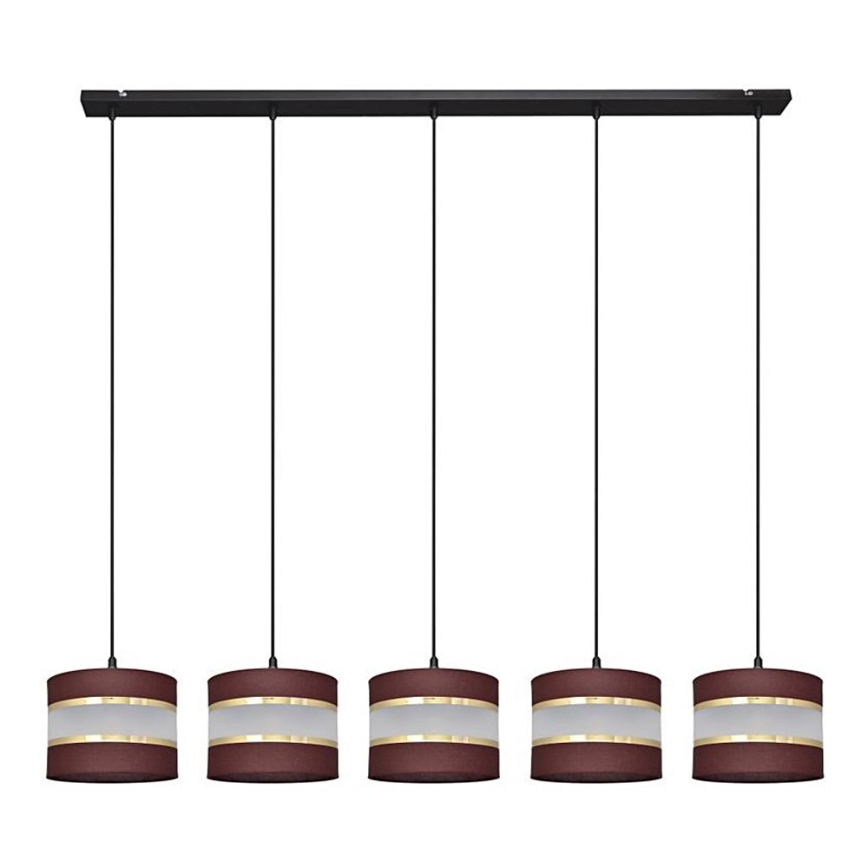 Chandelier on a string HELEN 5xE27/15W/230V brown/black/golden