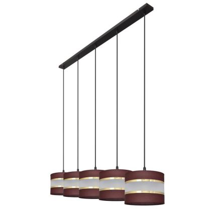 Chandelier on a string HELEN 5xE27/15W/230V brown/black/golden
