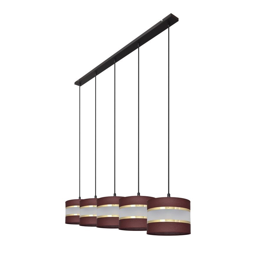 Chandelier on a string HELEN 5xE27/15W/230V brown/black/golden