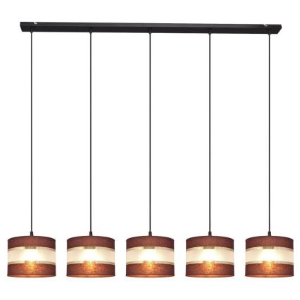Chandelier on a string HELEN 5xE27/15W/230V brown/black/golden