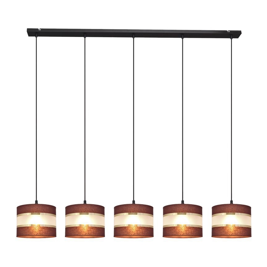 Chandelier on a string HELEN 5xE27/15W/230V brown/black/golden
