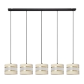 Chandelier on a string HELEN 5xE27/15W/230V cream/black/golden