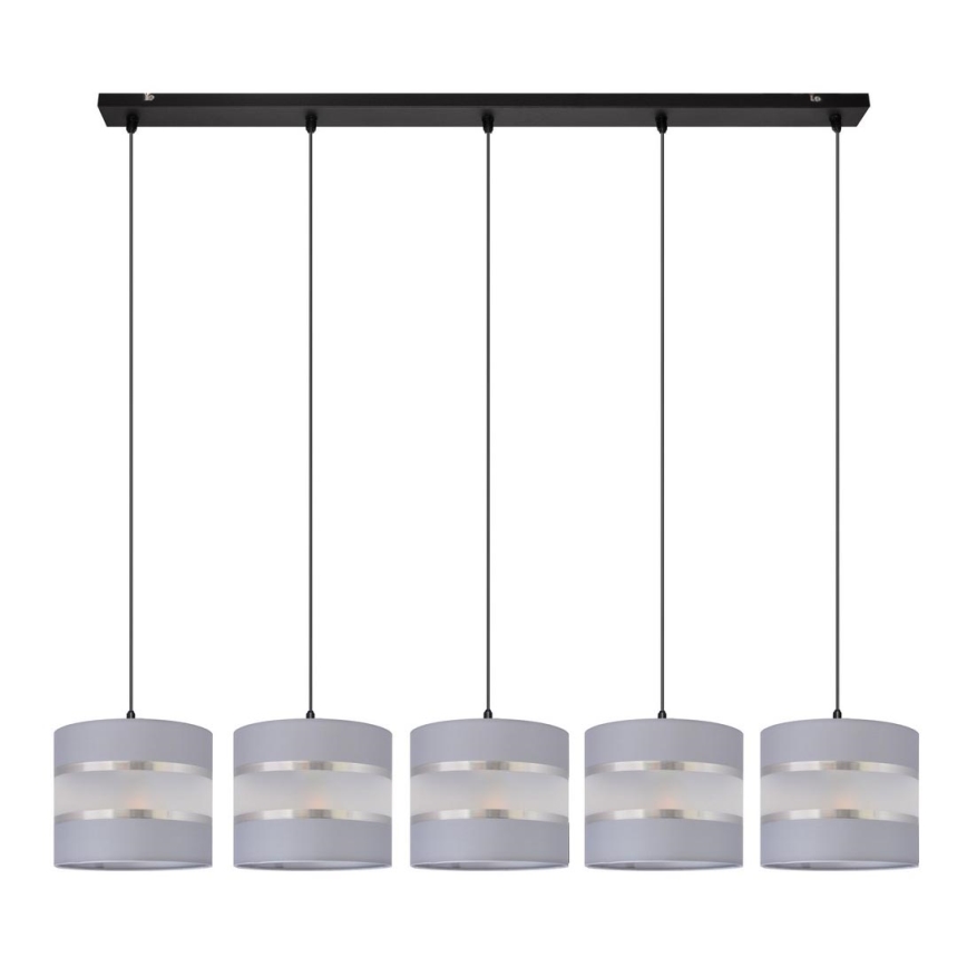 Chandelier on a string HELEN 5xE27/15W/230V grey/black