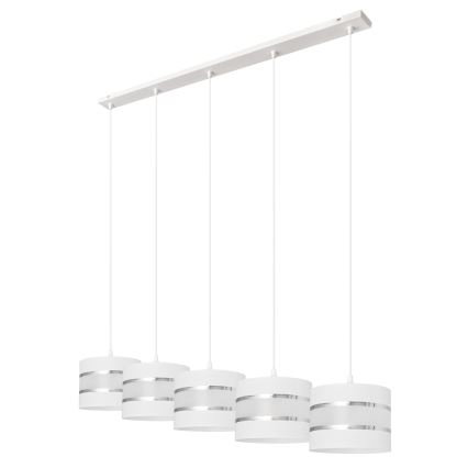 Chandelier on a string HELEN 5xE27/15W/230V white