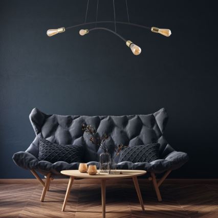 Chandelier on a string HELIX 4xE27/15W/230V