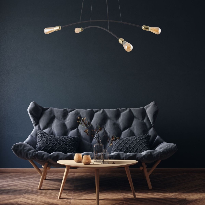 Chandelier on a string HELIX 4xE27/15W/230V