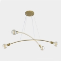 Chandelier on a string HELIX 4xE27/60W/230V gold