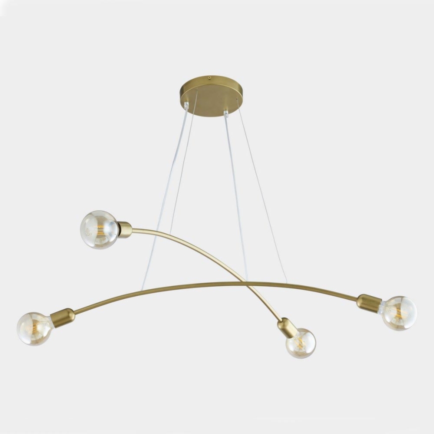 Chandelier on a string HELIX 4xE27/60W/230V gold