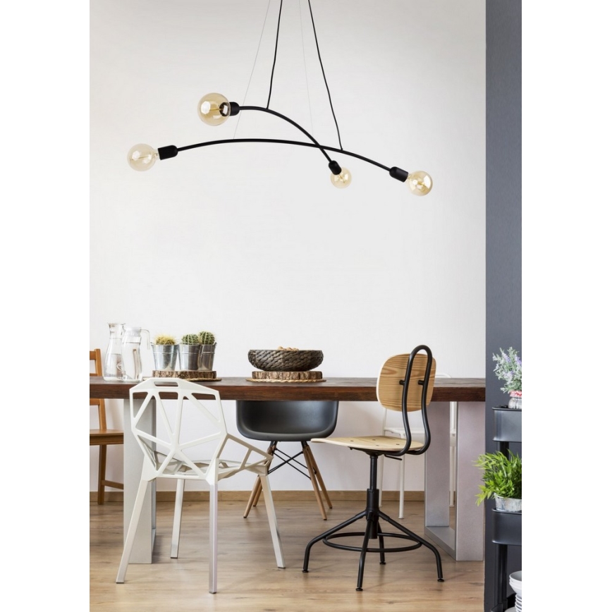 Chandelier on a string HELIX 4xE27/60W/230V