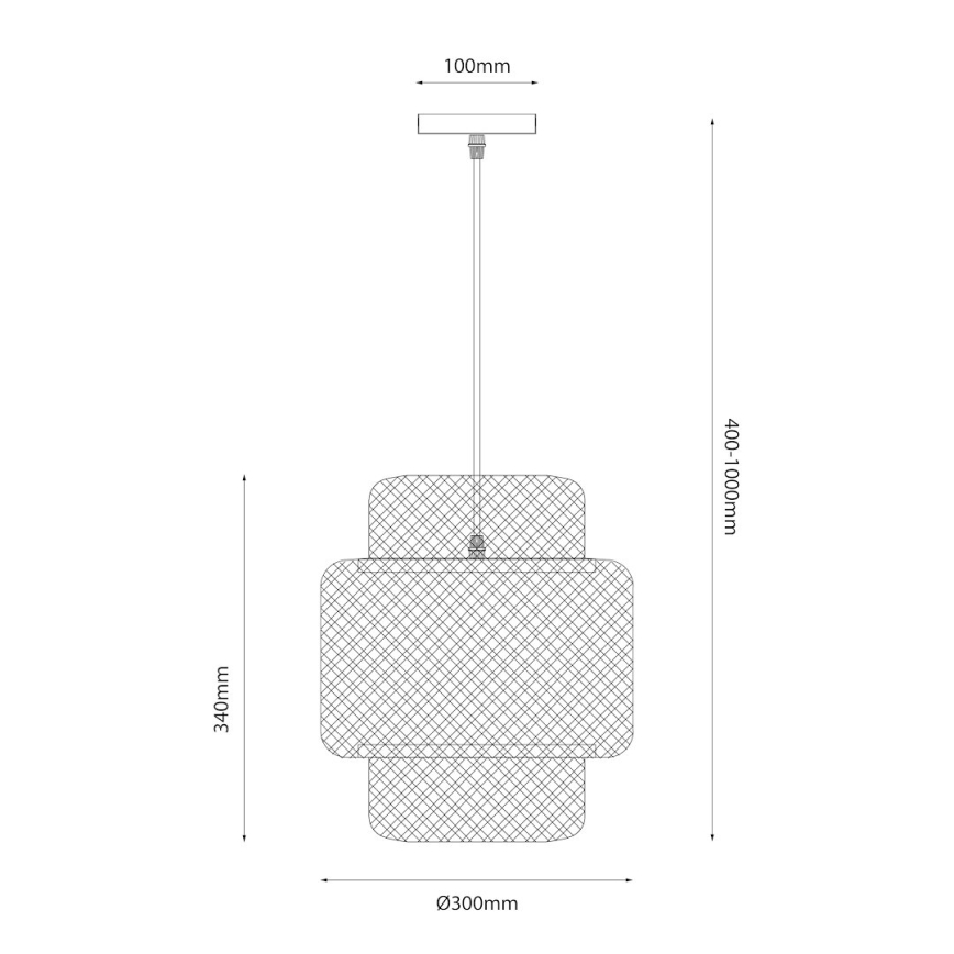 Chandelier on a string HESTIA 1xE27/60W/230V d. 30 cm bamboo