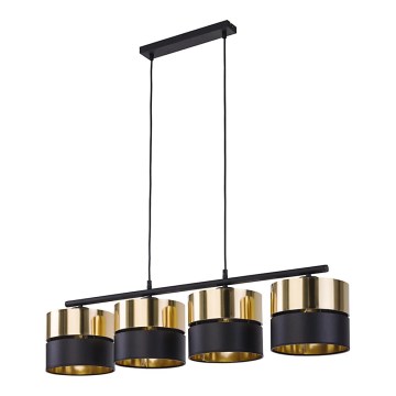 Chandelier on a string HILTON 4xE27/15W/230V brass/black