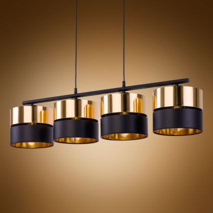 Chandelier on a string HILTON 4xE27/15W/230V brass/black