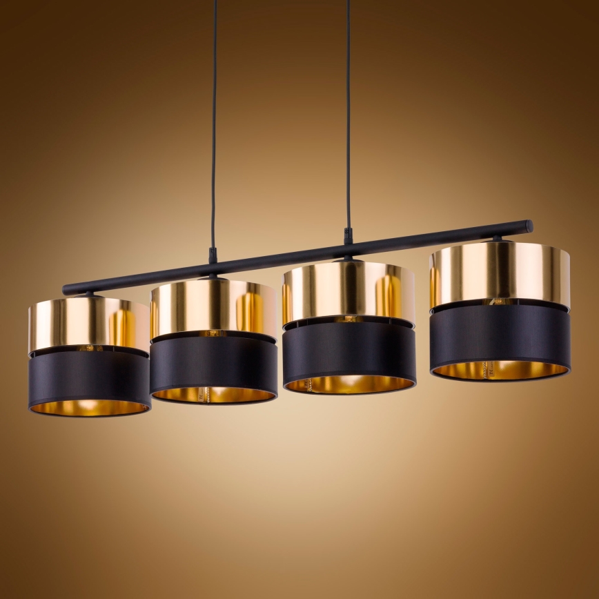 Chandelier on a string HILTON 4xE27/15W/230V brass/black