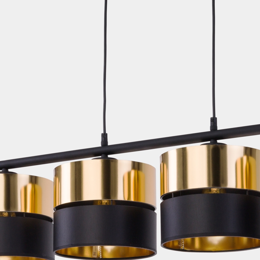 Chandelier on a string HILTON 4xE27/15W/230V brass/black
